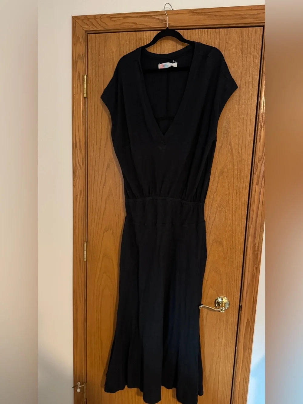 Free People washed Black V-Neck Women's Dress